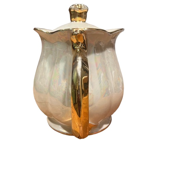 Vintage Pearl-22KT Gold Hand Crafted Tea Pot Porcelain Made in US, Iridescent - Picture 4 of 8